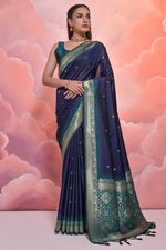 Load image into Gallery viewer, Navy Blue Art Silk Fabric Function Wear Weaving Work Incredible Saree