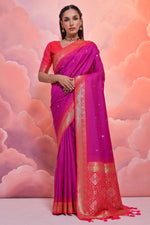 Load image into Gallery viewer, Marvelous Magenta Art Silk Fabric Weaving Work Saree