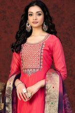 Load image into Gallery viewer, Elegant Pink Resham Embroidered Work Palazzo Suit
