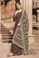 Load image into Gallery viewer, Festive Wear Georgette Fancy Work Lovely Palazzo Suit In Brown Color
