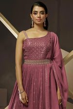 Load image into Gallery viewer, Pink Color Embroidered Readymade Party Style Gown With Dupatta
