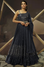 Load image into Gallery viewer, Persian Georgette Fabric Readymade Gown With Dupatta
