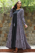 Load image into Gallery viewer, Beautiful Black Color Georgette Fabric Festive Look Readymade Printed Gown
