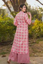 Load image into Gallery viewer, Pink Color Enthralling Digital Printed Work Kurti With Bottom In Rayon Fabric
