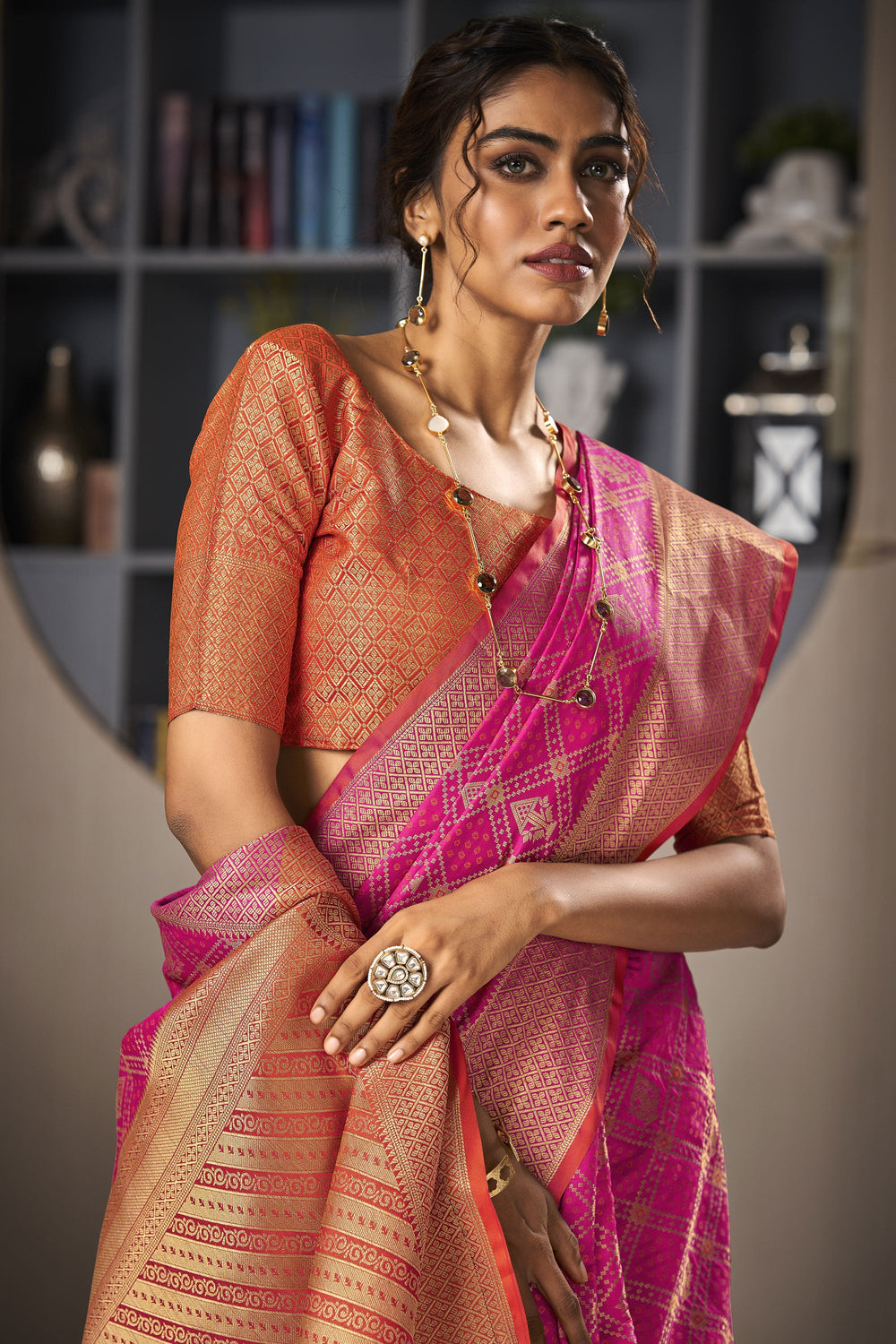 Festive Look Rani Color Fantastic Art Silk Saree With Weaving Designs | Buy Online India