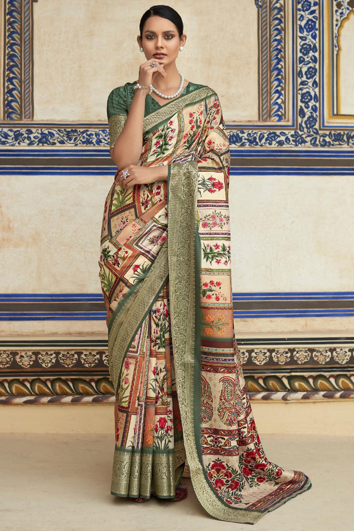 Viscose Fabric Sangeet Wear Mesmeric Saree In Multi Color