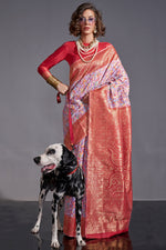 Load image into Gallery viewer, Art Silk Fabric Pink Color Gorgeous Look Weaving Designs Saree
