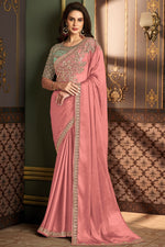 Load image into Gallery viewer, Amazing Border Work On Peach Color Art Silk Fabric Saree
