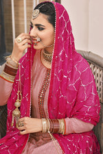 Load image into Gallery viewer, Fancy Pink Color Sangeet Wear Thread Embroidered Palazzo Suit
