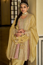Load image into Gallery viewer, Glorious Beige Color Embroidered Patiala Suit In Chinon Fabric
