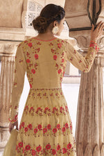 Load image into Gallery viewer, Embroidered Net Fabric Lovely Cream Color Anarkali Salwar Suit
