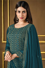 Load image into Gallery viewer, Teal Color Fancy Fabric Party Look Vintage Salwar Suit
