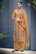 Load image into Gallery viewer, Georgette Fabric Festive Wear Orange Color Digital Printed Palazzo Dress
