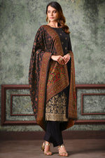 Load image into Gallery viewer, Black Color Jacquard Silk Fabric Festival Wear Weaving Work Salwar Suit
