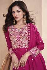 Load image into Gallery viewer, Rani Color Readymade Embroidered Palazzo Suit In Art Silk Fabric
