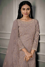 Load image into Gallery viewer, Traditional Net Fabric Lavender Color Salwar Suit With Sequins Work
