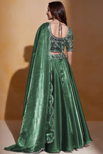 Load image into Gallery viewer, Beautiful Green Color Wedding Lehenga Choli In Organza Silk Fabric