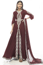 Load image into Gallery viewer, Function Wear Satin Fabric Maroon Color Stylish Anarkali Suit
