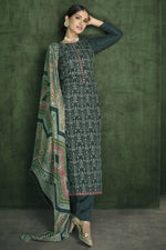 Load image into Gallery viewer, Georgette Fabric Function Wear Embroidered Dark Green Color Designer Salwar Suit
