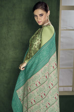 Load image into Gallery viewer, Embroidered Sea Green Color Function Wear Georgette Fabric Designer Salwar Suit
