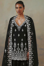 Load image into Gallery viewer, Function Wear Black Color Stylish Palazzo Suit In Georgette Fabric
