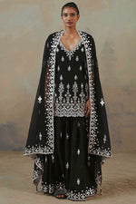 Load image into Gallery viewer, Function Wear Black Color Stylish Palazzo Suit In Georgette Fabric
