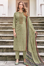 Load image into Gallery viewer, Fancy Fabric Festive Wear Khaki Color Embroidered Salwar Suit
