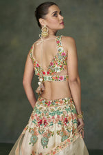 Load image into Gallery viewer, Beige Color Silk Fabric Embroidered Readymade 3 Piece Lehenga Choli
