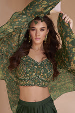 Load image into Gallery viewer, Albescent Green Color Readymade Indo Western Dhoti Suit With Shrug
