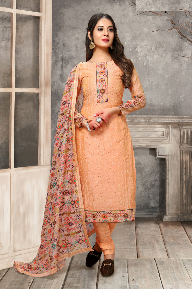 Chanderi Fabric Daily Wear Salwar Suit