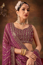 Load image into Gallery viewer, Embroidered Designer Pink Lehenga Choli In Georgette Fabric