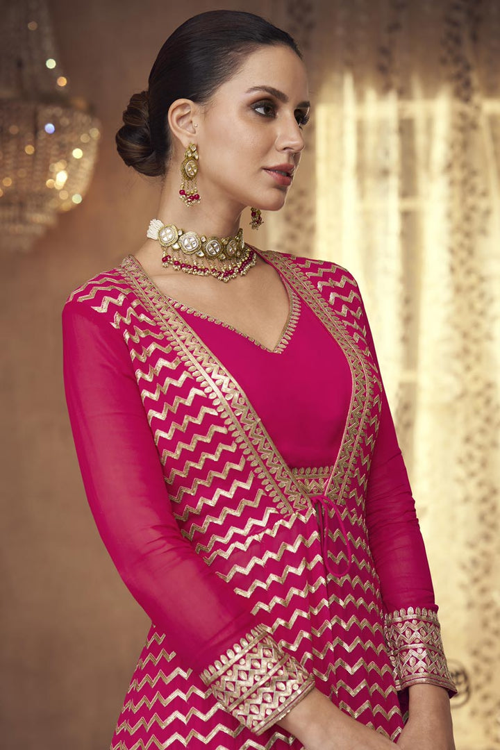 Rani Color Function Wear Aristocratic Georgette Fabric Sharara Top Lehenga