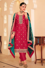 Load image into Gallery viewer, Fascinating Pink Color Chinon Fabric Embroidered Salwar Suit
