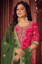 Load image into Gallery viewer, Rani Color Georgette Fabric Embroidered Function Wear Palazzo Suit
