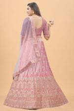 Load image into Gallery viewer, Embroidered Work Pink Color Miraculous Sangeet Wear Velvet Lehenga
