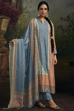 Load image into Gallery viewer, Art Silk Fabric Simple Printed Festive Wear Salwar Suit In Sky Blue Color

