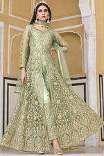 Load image into Gallery viewer, Sea Green Color Net Fabric Classic Party Style Anarkali Suit
