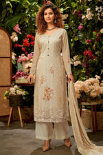 Load image into Gallery viewer, Cream Color Festive Wear Printed Viscose Fabric Palazzo Suit
