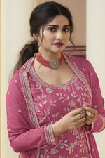 Load image into Gallery viewer, Prachi Desai Amazing Pink Color Chinon Fabric Palazzo Suit
