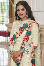 Load image into Gallery viewer, Vartika Singh Fascinating Off White Color Georgette Palazzo Suit
