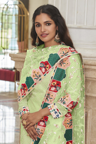 Vartika Singh Radiant Green Color Georgette Palazzo Suit