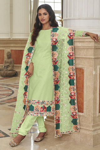 Vartika Singh Radiant Green Color Georgette Palazzo Suit