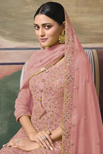 Load image into Gallery viewer, Soothing Pink Color Sangeet Wear Georgette Sharara Suit
