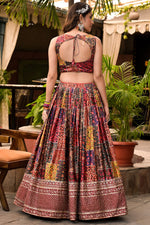Load image into Gallery viewer, Printed Multi Color Readymade Designer 3 Piece Lehenga Choli In Satin Fabric