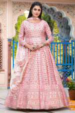 Load image into Gallery viewer, Dola Silk Fabric Off White Color Attractive Readymade Anarkali Suit With Digital Printed Work
