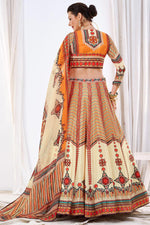 Load image into Gallery viewer, Sangeet Wear Chinon Fabric Beige Color Excellent Lehenga With Printed Work
