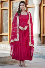Load image into Gallery viewer, Rani Color Function Wear Captivating Readymade Long Gown In Georgette Fabric
