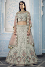 Load image into Gallery viewer, Georgette Fabric Wedding Wear Dark Beige Color Embroidered Lehenga Choli
