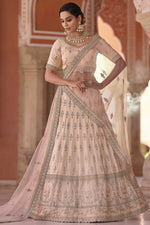 Load image into Gallery viewer, Charismatic Embroidered Work Peach Color Sangeet Wear Lehenga In Crepe Fabric
