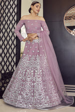 Load image into Gallery viewer, Radiant Embroidered Work On Pink Color Georgette Fabric Sangeet Wear Lehenga
